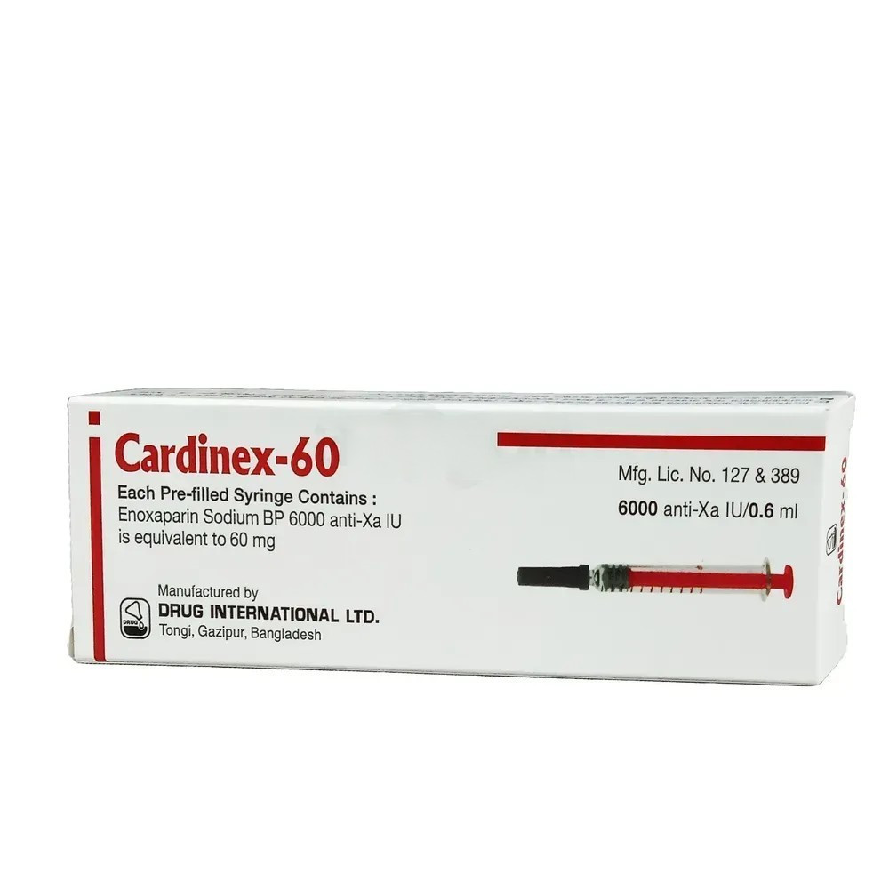 Pack Image: Cardinex 6000 Anti-Xa Injection (0.6 ml pre-filled syringe)