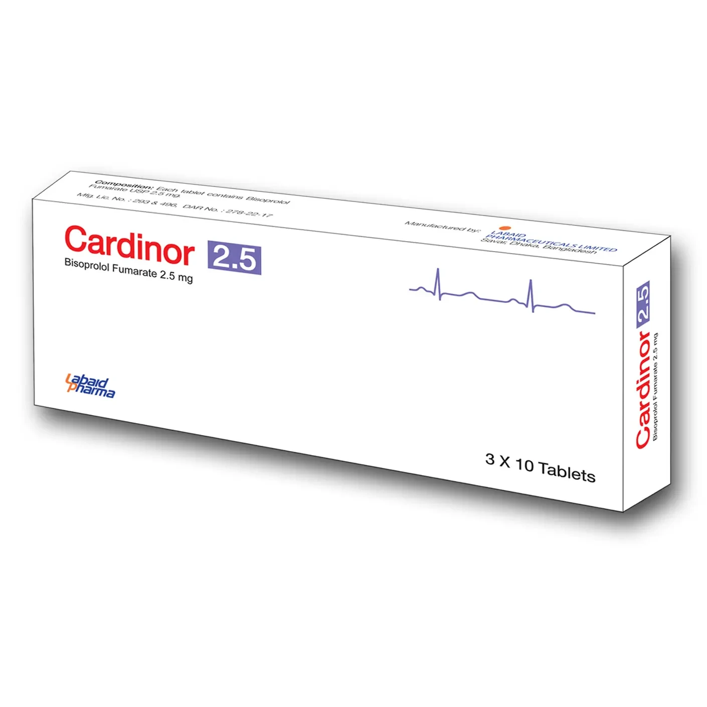 Pack Image: Cardinor 2.5 mg Tablet (3 x 10)