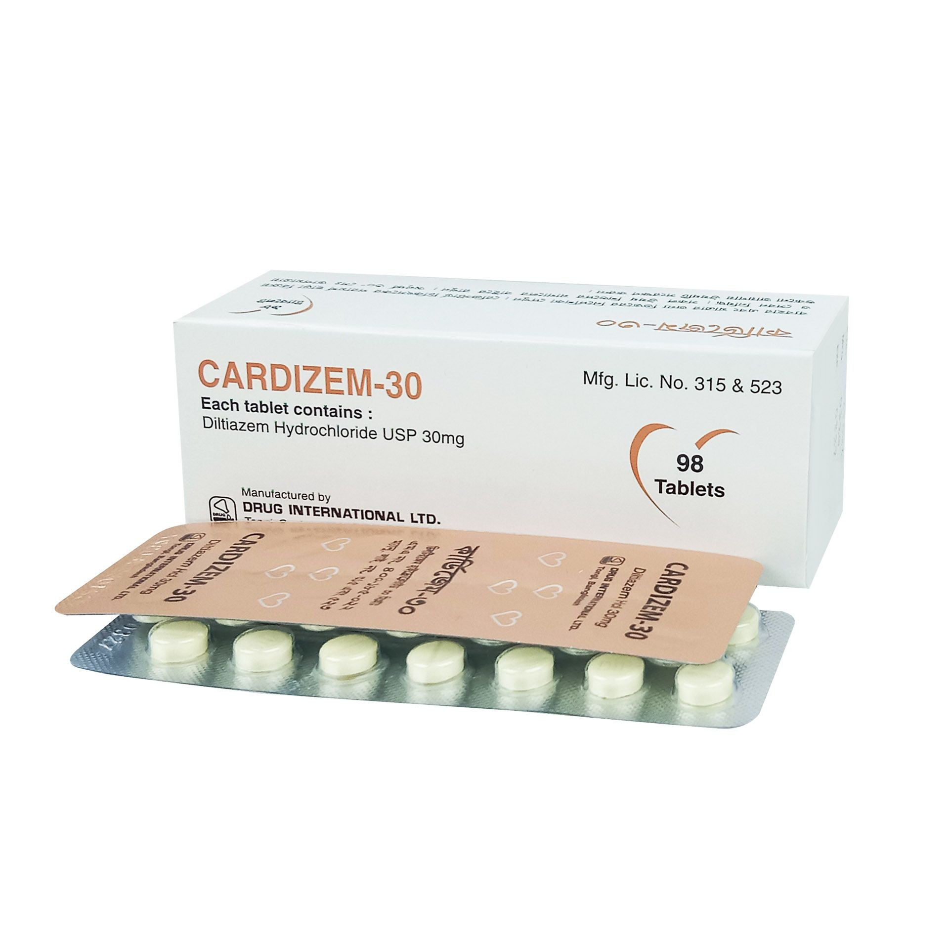 Pack Image: Cardizem 30 mg Tablet (7 x 14)
