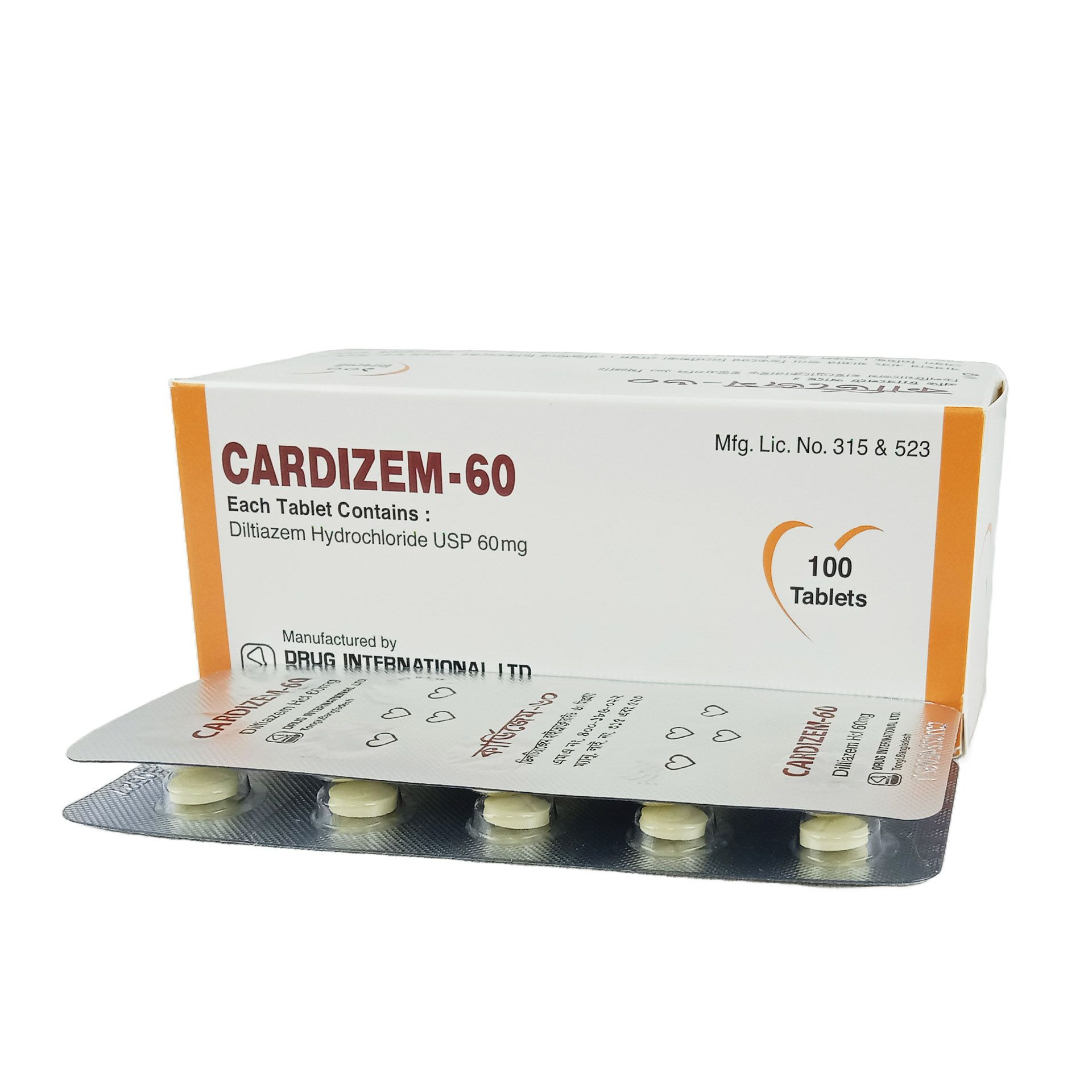 Pack Image: Cardizem 60 mg Tablet (10 x 10)