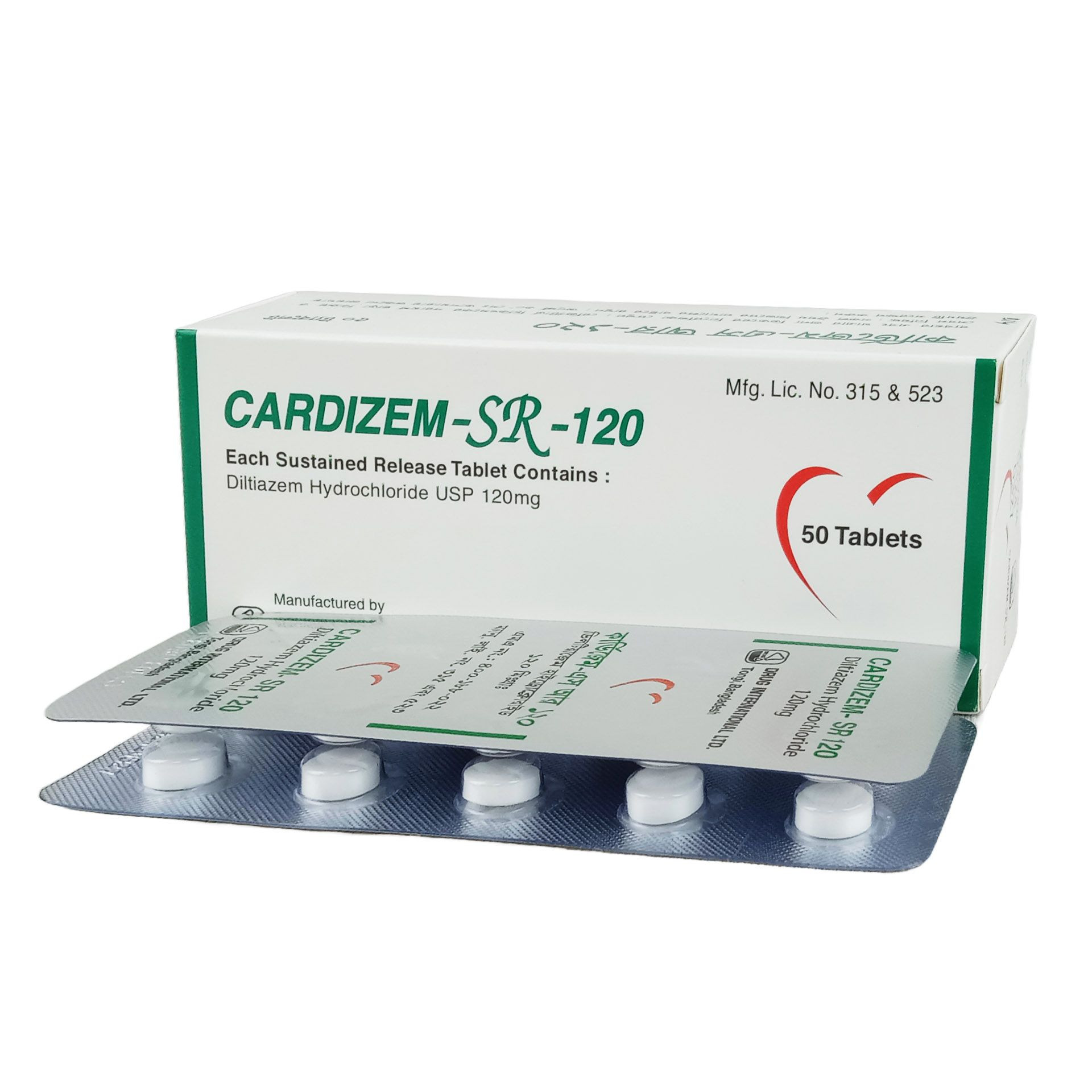 Pack Image: Cardizem SR 120 mg Tablet (5 x 10)