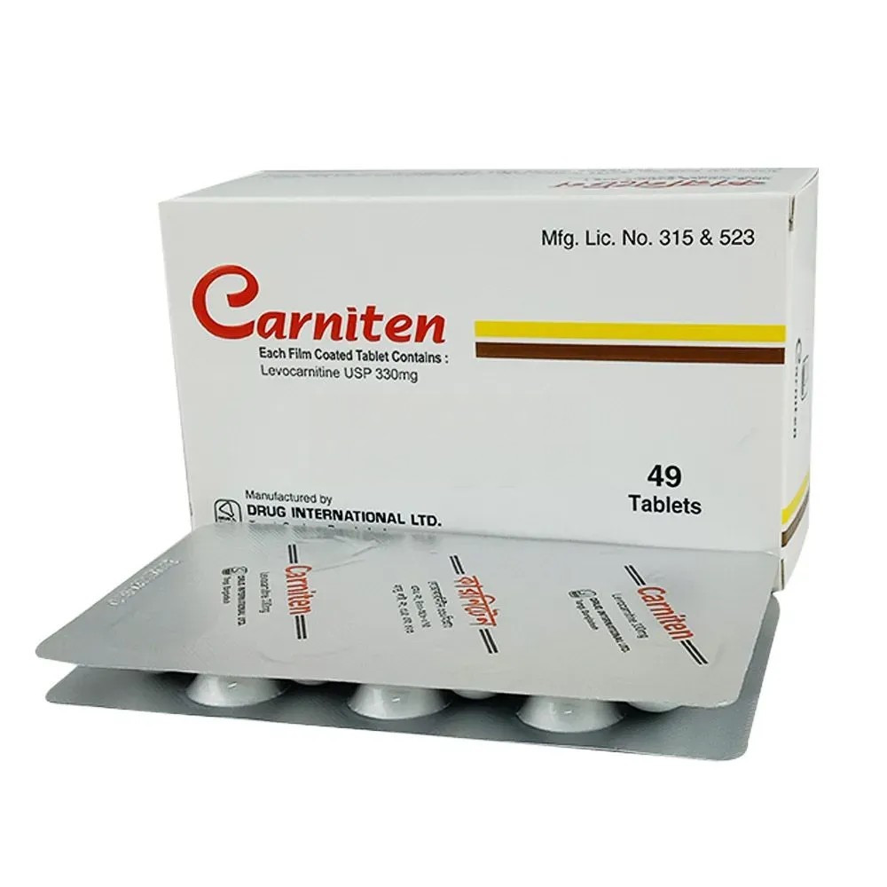 Pack Image: Carniten 330 mg Tablet (7 x 7)