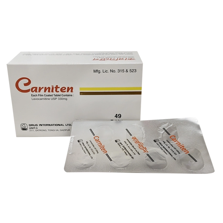 Pack Image: Carniten 330 mg Tablet (7 x 7)