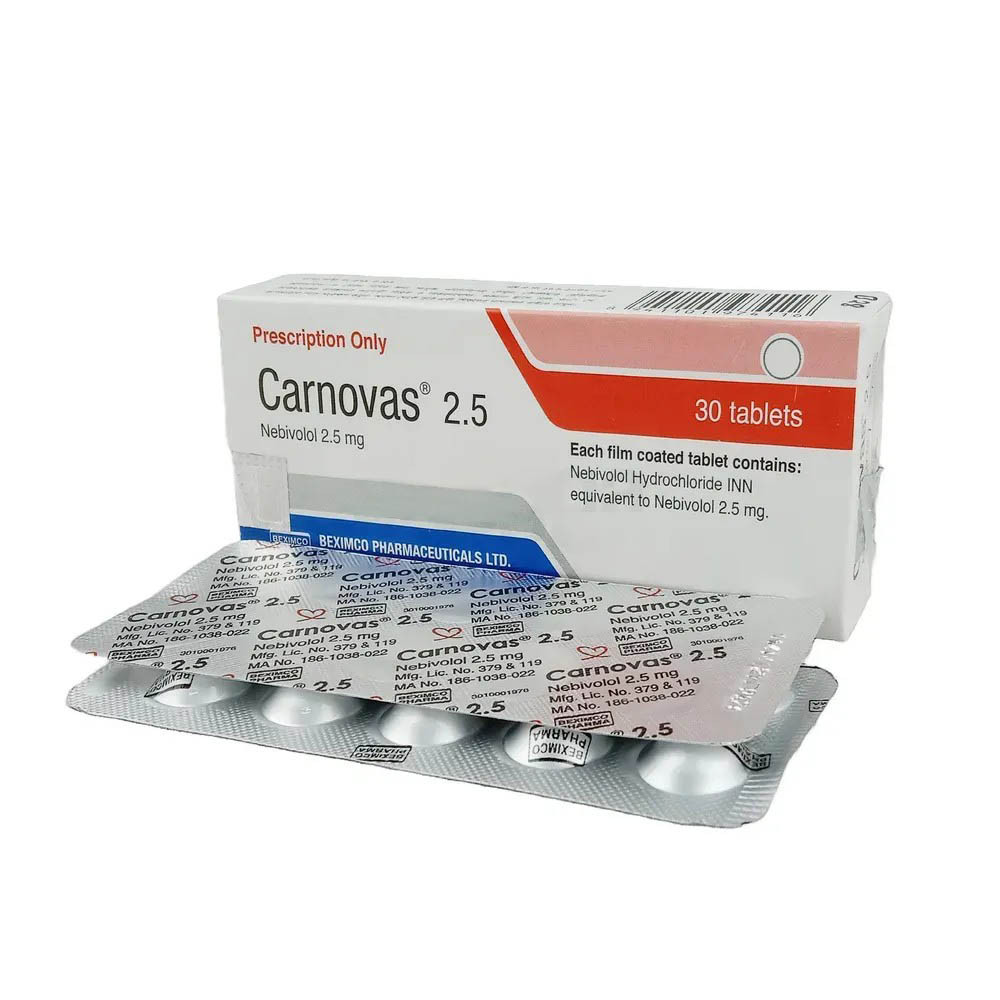 Pack Image: Carnovas 2.5 mg Tablet (3 x 10)