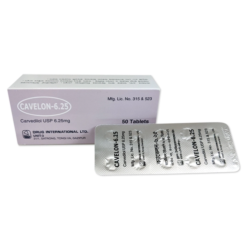 Pack Image: Cavelon 6.25 mg Tablet (5 x 10)