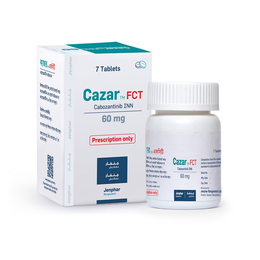 Pack Image: Cazar FCT 60 mg Tablet (1 x 7)