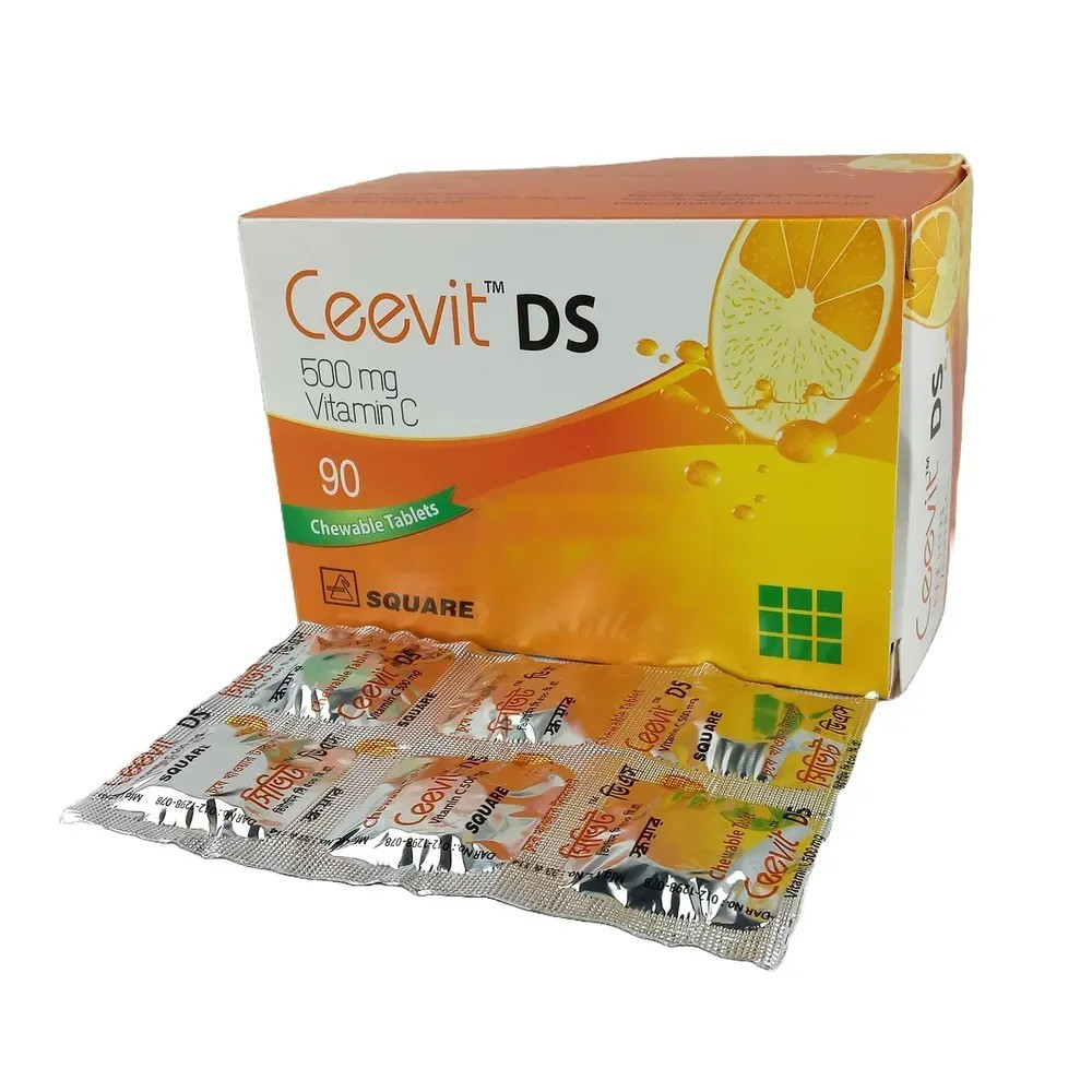 Pack Image: Ceevit DS 500 mg Chewable Tablet (15 x 6)