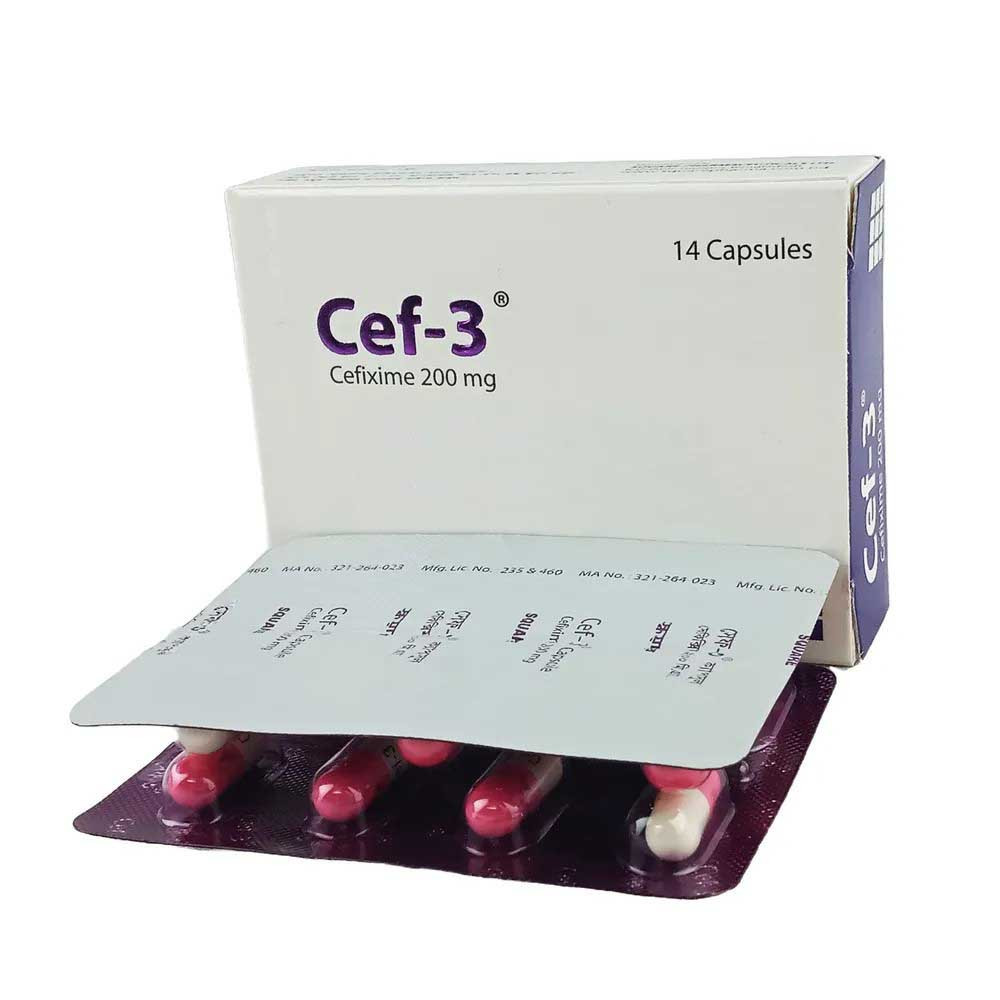 Pack Image: Cef-3 200 mg Capsule (2 x 7)