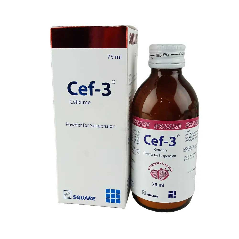 Pack Image: Cef-3 100 mg Suspension (75 ml bottle)