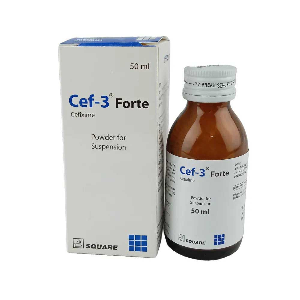 Pack Image: Cef-3 Forte 200 mg Suspension (50 ml bottle)