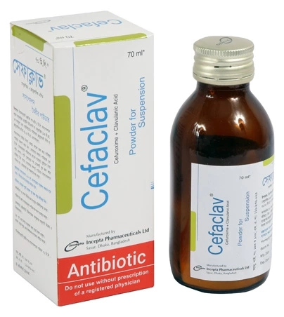 Pack Image: Cefaclav (125 mg Suspension (70 ml bottle)