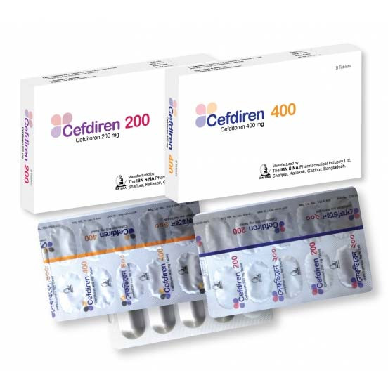 Pack Image: Cefdiren 400 mg Tablet (1 x 8)