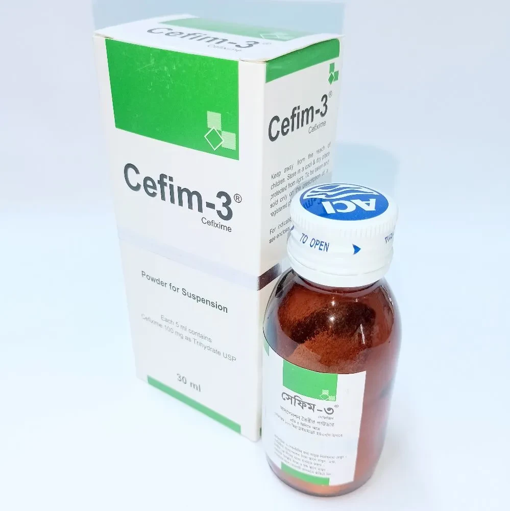 Pack Image: Cefim-3 100 mg Suspension (30 ml bottle)