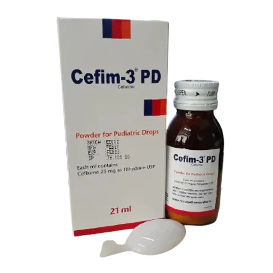 Pack Image: Cefim-3 25 mg Pediatric Drop (21 ml bottle)