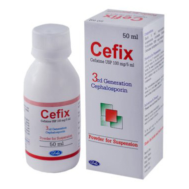 Pack Image: Cefix 100 mg Suspension (50 ml bottle)
