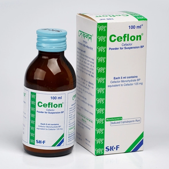 Pack Image: Ceflon 125 mg Suspension (100 ml bottle)