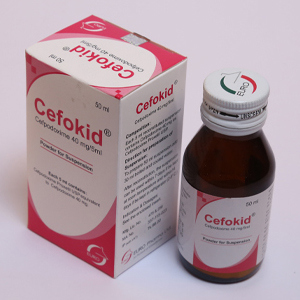 Pack Image: Cefokid 40 mg Suspension (50 ml bottle)