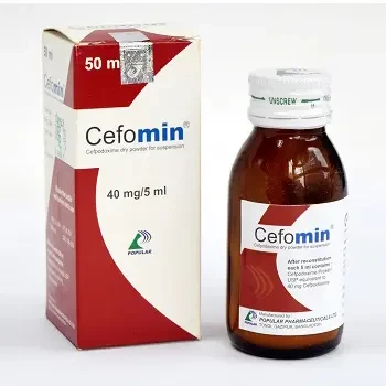 Pack Image: Cefomin 40 mg Suspension (50 ml bottle)
