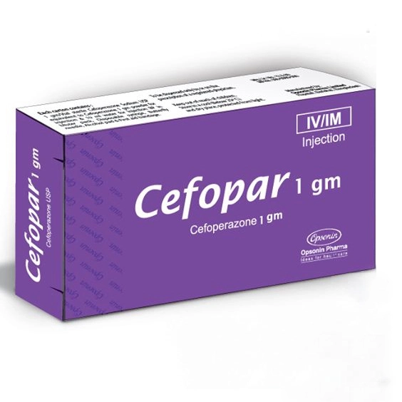 Pack Image: Cefopar 1 gm Injection (1 gm vial)