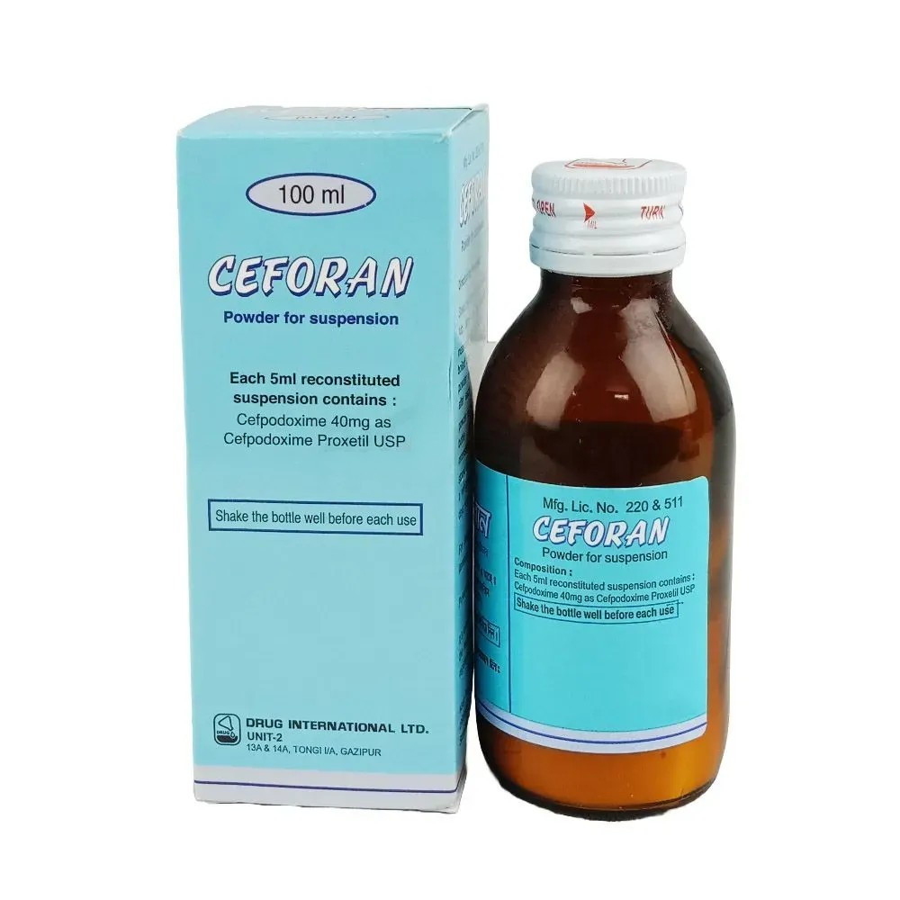 Pack Image: Ceforan 40 mg Suspension (50 ml bottle)