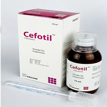 Pack Image: Cefotil 125 mg Suspension (70 ml bottle)