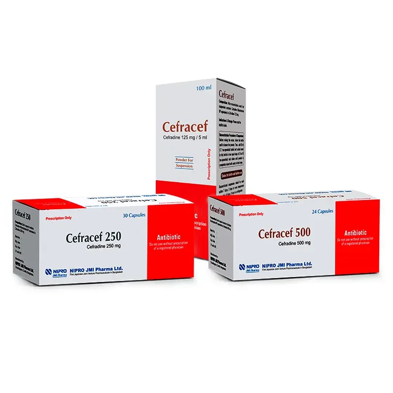 Pack Image: Cefracef 125 mg Suspension (100 ml bottle)