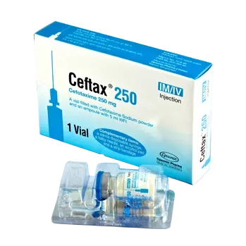 Pack Image: Ceftax 250 mg Injection (250 mg vial)