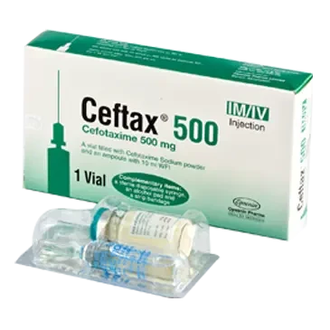 Pack Image: Ceftax 500 mg Injection (500 mg vial)