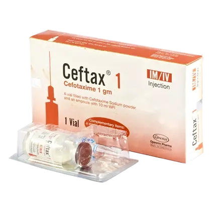 Pack Image: Ceftax 1 gm Injection (1 gm vial)
