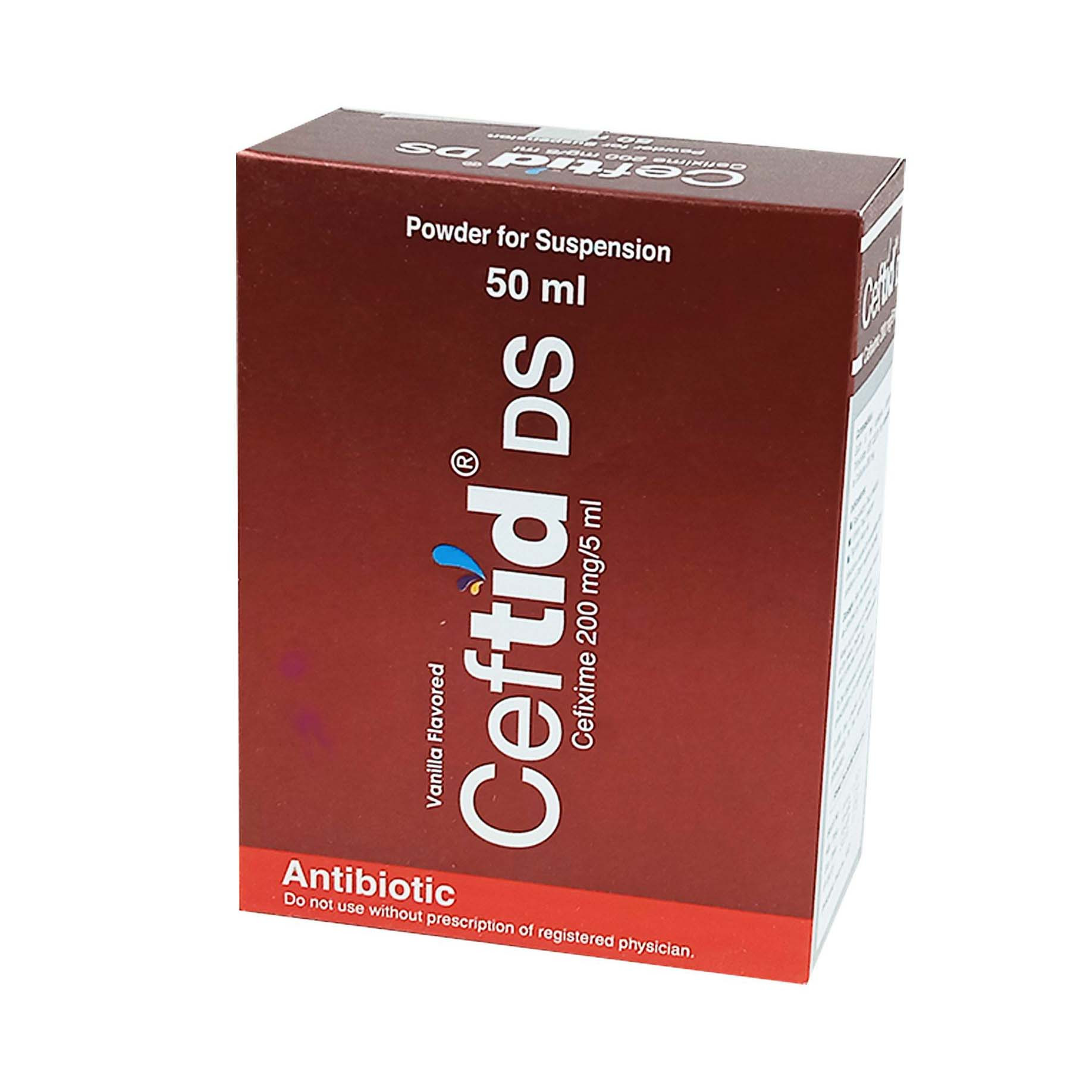Pack Image: Ceftid DS 200 mg Suspension (50 ml bottle)