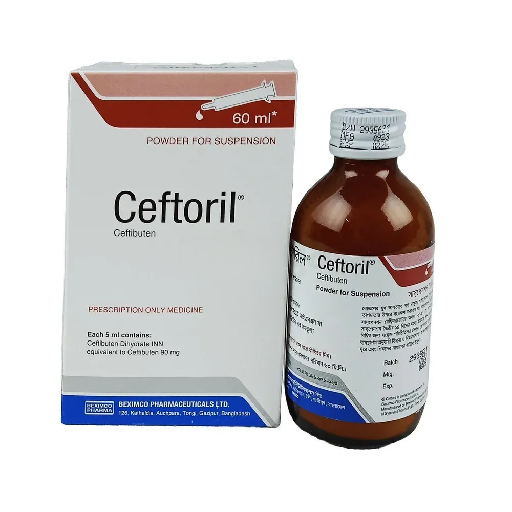 Pack Image: Ceftoril 90 mg Suspension (60 ml bottle)