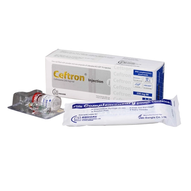 Pack Image: Ceftron 250 mg Injection (250 mg vial)