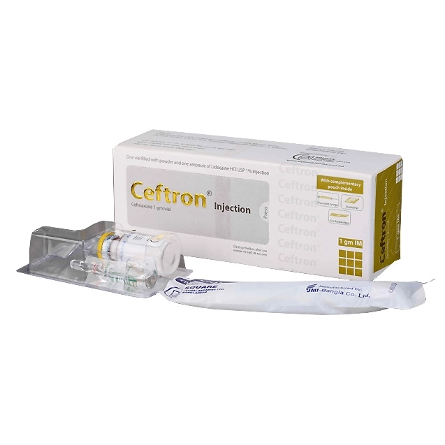 Pack Image: Ceftron 1 gm Injection (1 gm vial)