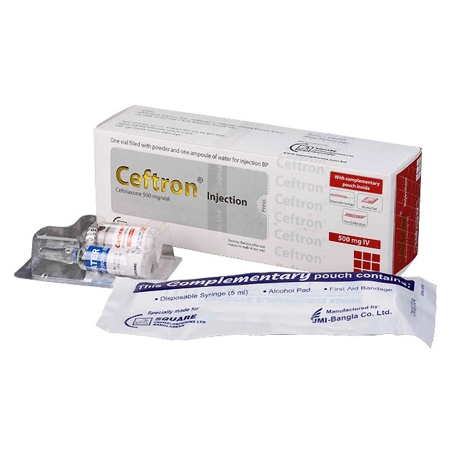 Pack Image: Ceftron 500 mg Injection (500 mg vial)