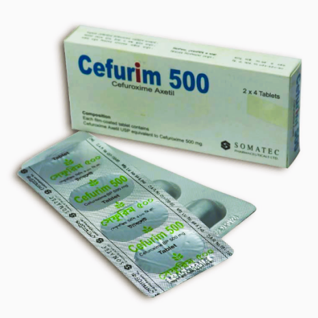 Pack Image: Cefurim 500 mg Tablet (2 x 4)