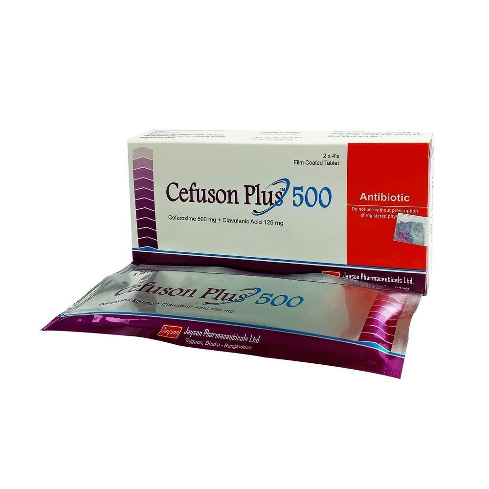 Pack Image: Cefuson Plus 500 mg Tablet (2 x 4)