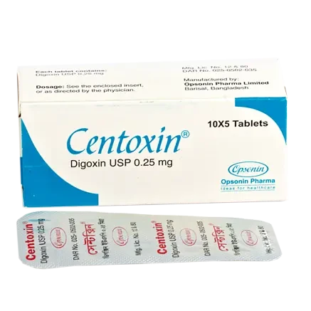 Pack Image: Centoxin 0.25 mg Tablet (5 x 10)