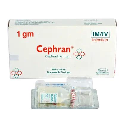 Pack Image: Cephran 1 gm Injection (1 gm vial)