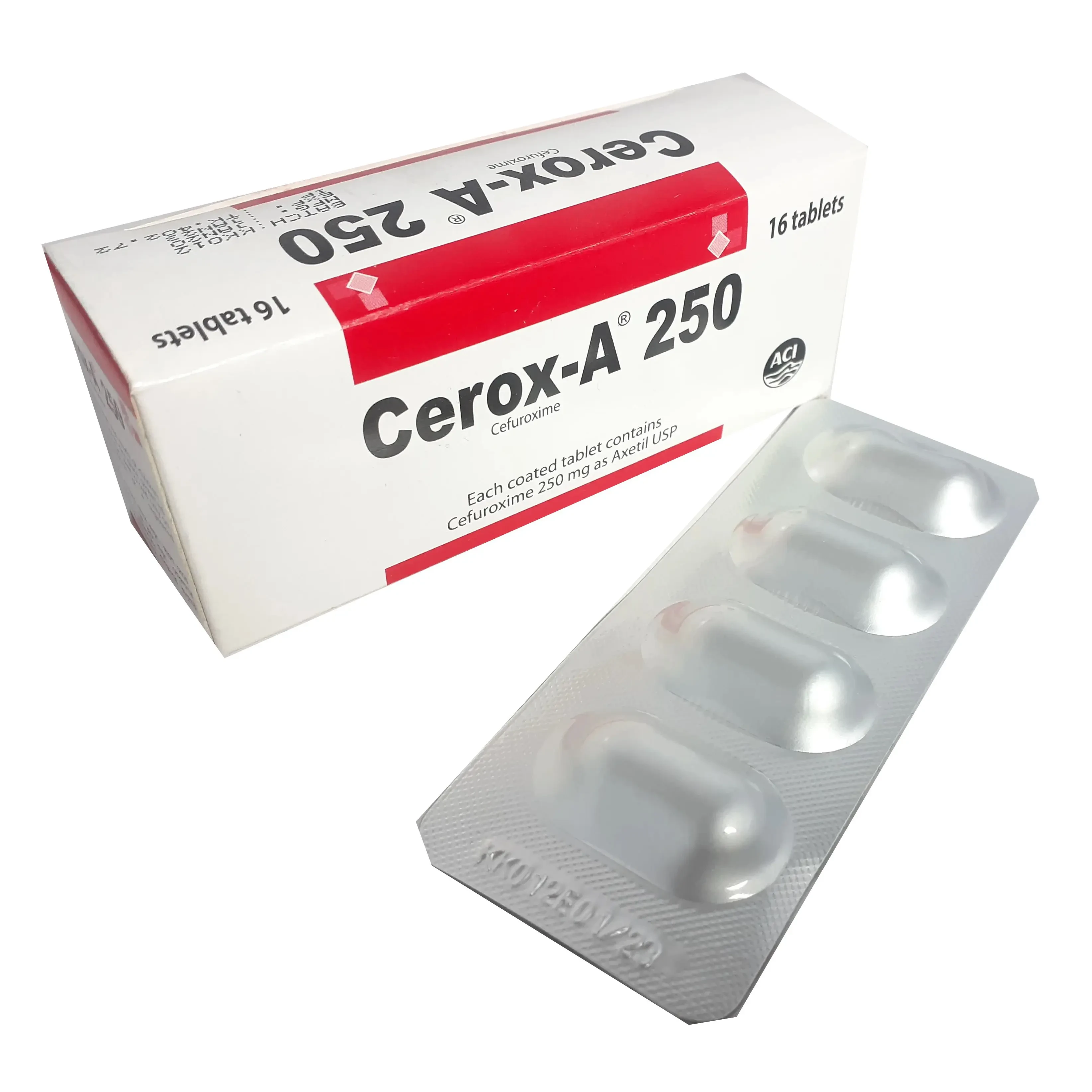 Pack Image: Cerox-A 250 mg Tablet (4 x 4)