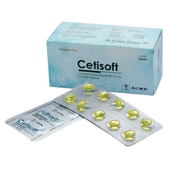 Pack Image: Cetisoft 10 mg Capsule (5 x 10)
