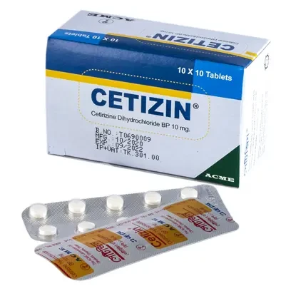 Pack Image: Cetizin 10 mg Tablet (10 x 10)