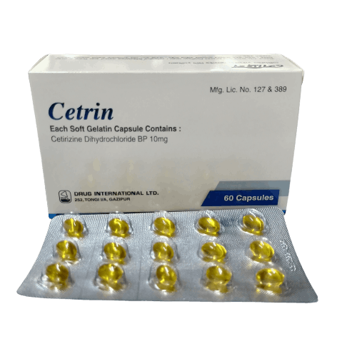 Pack Image: Cetrin 10 mg Capsule (4 x 15)