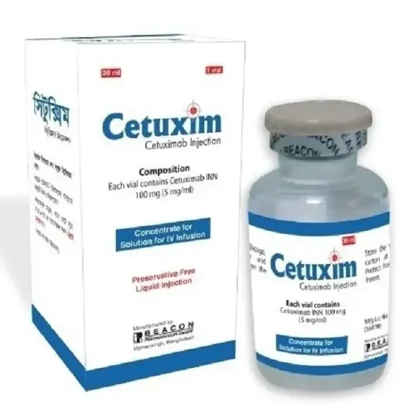 Pack Image: Cetuxim 5 mg Injection (100 mg vial)