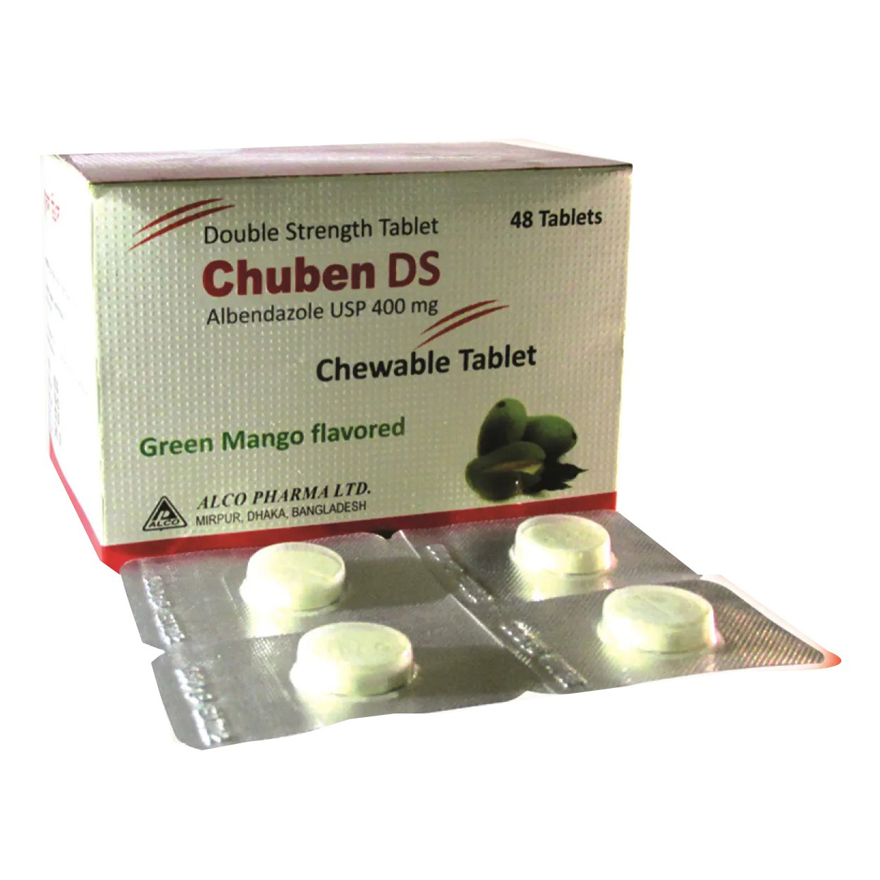 Pack Image: Chuben DS 400 mg Chewable Tablet (12 x 4)