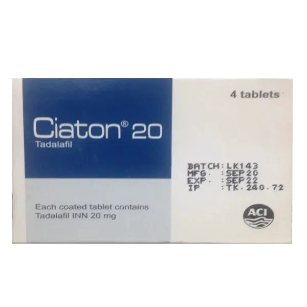 Pack Image: Ciaton 20 mg Tablet (1 x 4)