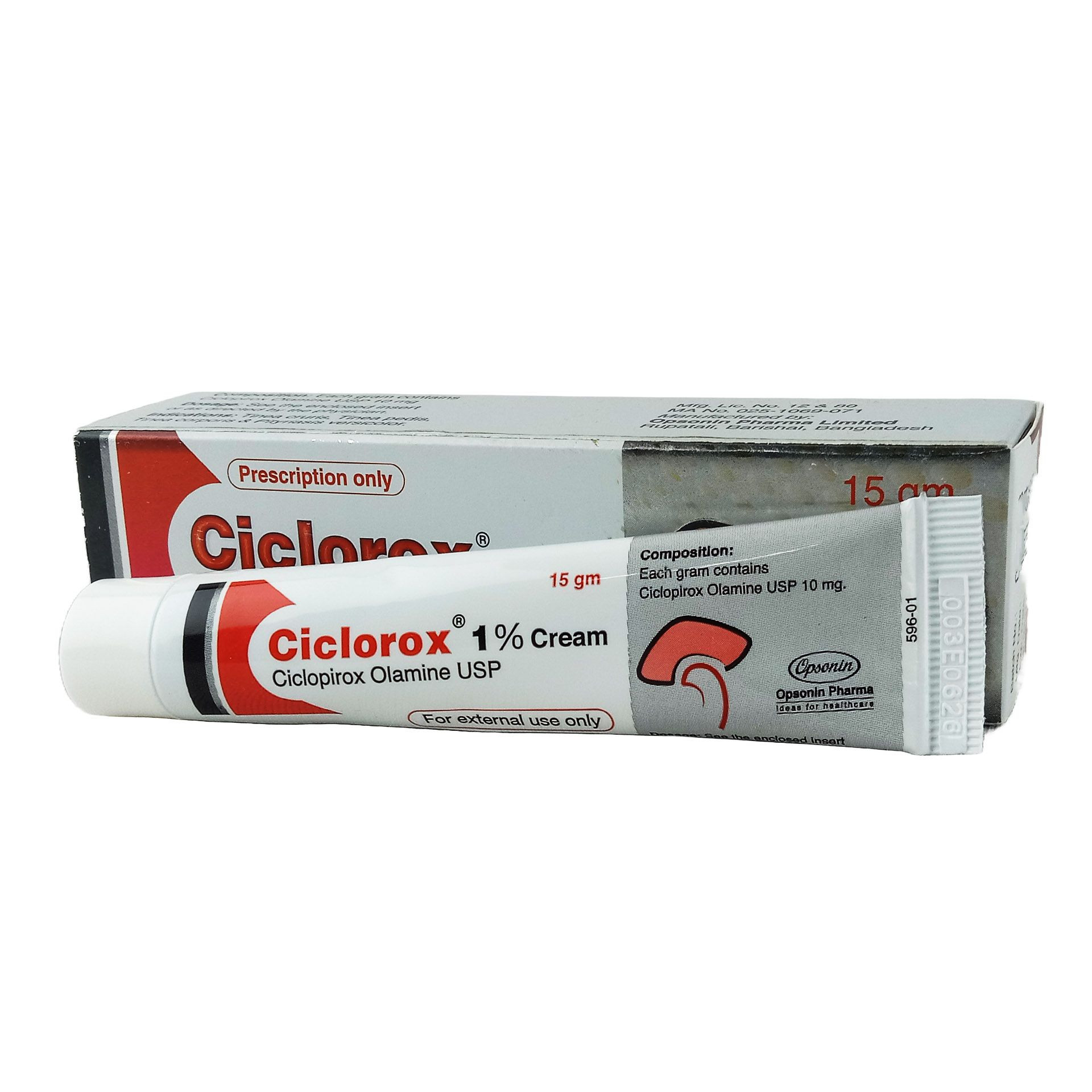 Pack Image: Ciclorox 1% Cream (15 gm tube)