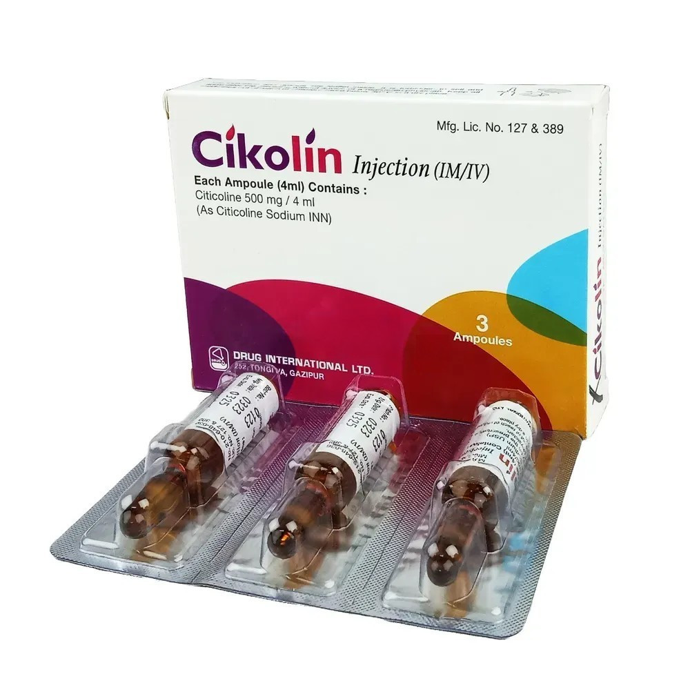 Pack Image: Cikolin 500 mg Injection (4 ml ampoule)