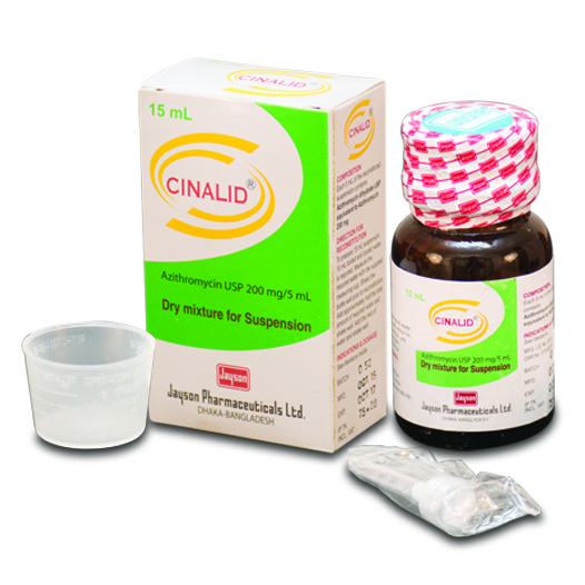Pack Image: Cinalid 200 mg Suspension (35 ml bottle)