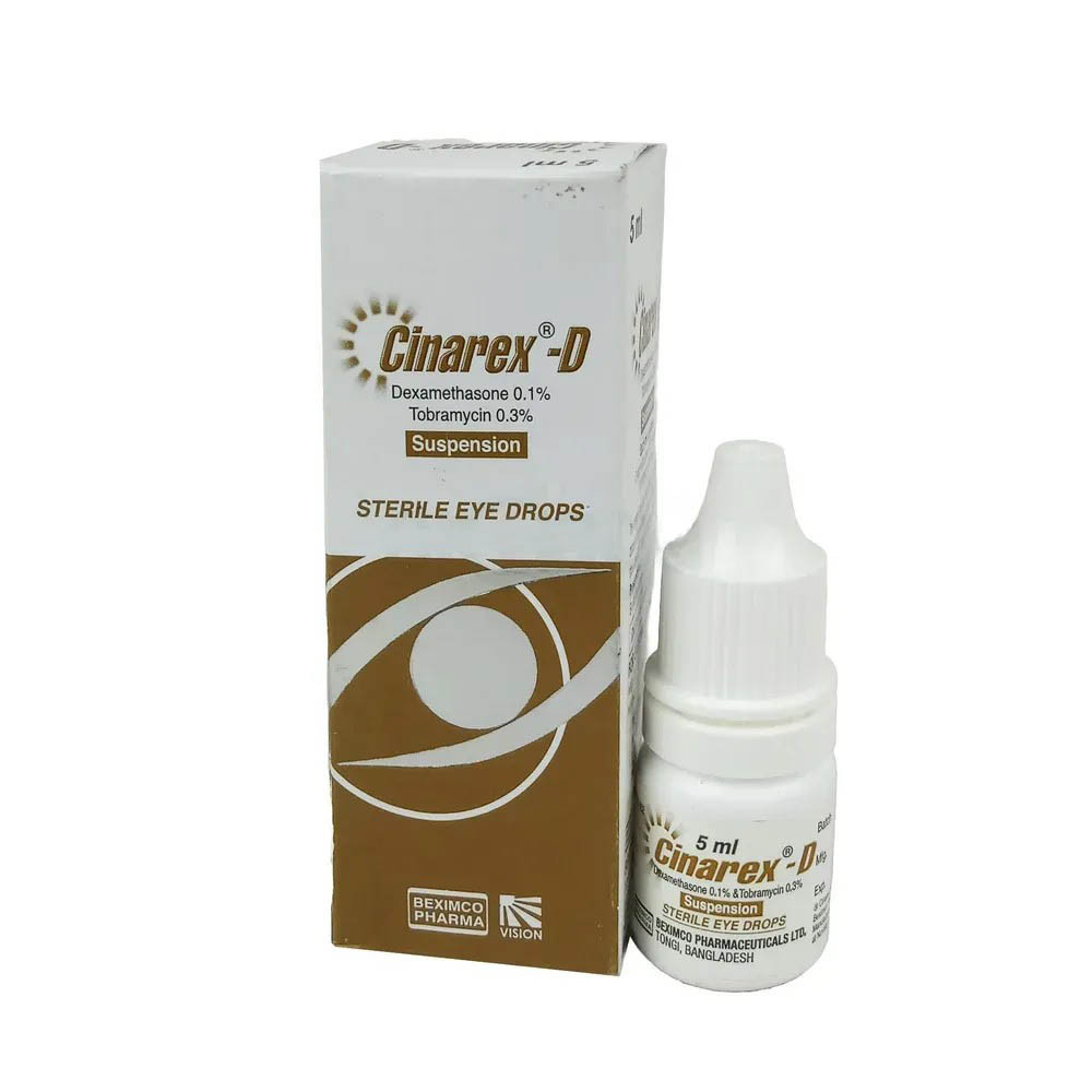 Pack Image: Cinarex-D 0.1% 0.3% Eye Drop (5 ml drop)
