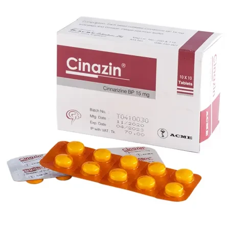 Pack Image: Cinazin 15 mg Tablet (10 x 10)